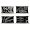 Stupell Industries White Ferns on Black 4pc Decorative Printed Pillow Set design by Phillipa Katz, 14 x 7 x 20